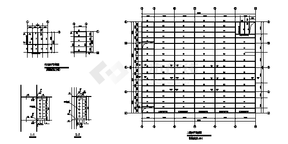 厂房设计_某市二层钢结构新建厂房结构施工cad图，共十张-图二