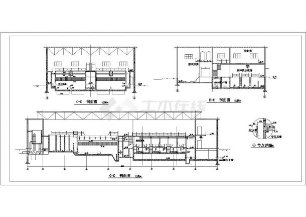 【最新】某地表水净水车间设计方案CAD图纸-图二