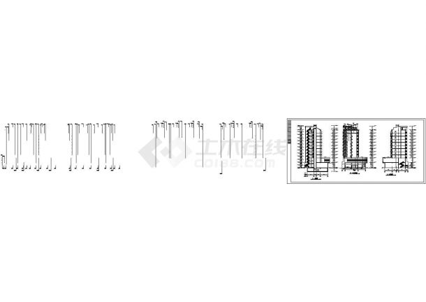 1.2万平米2层11层框混结构连排商住楼建筑设计CAD图纸（1-2层商用）-图二