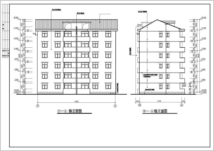 佛山市某小区1500平米左右6层砖混结构住宅楼建筑设计CAD图纸_图1