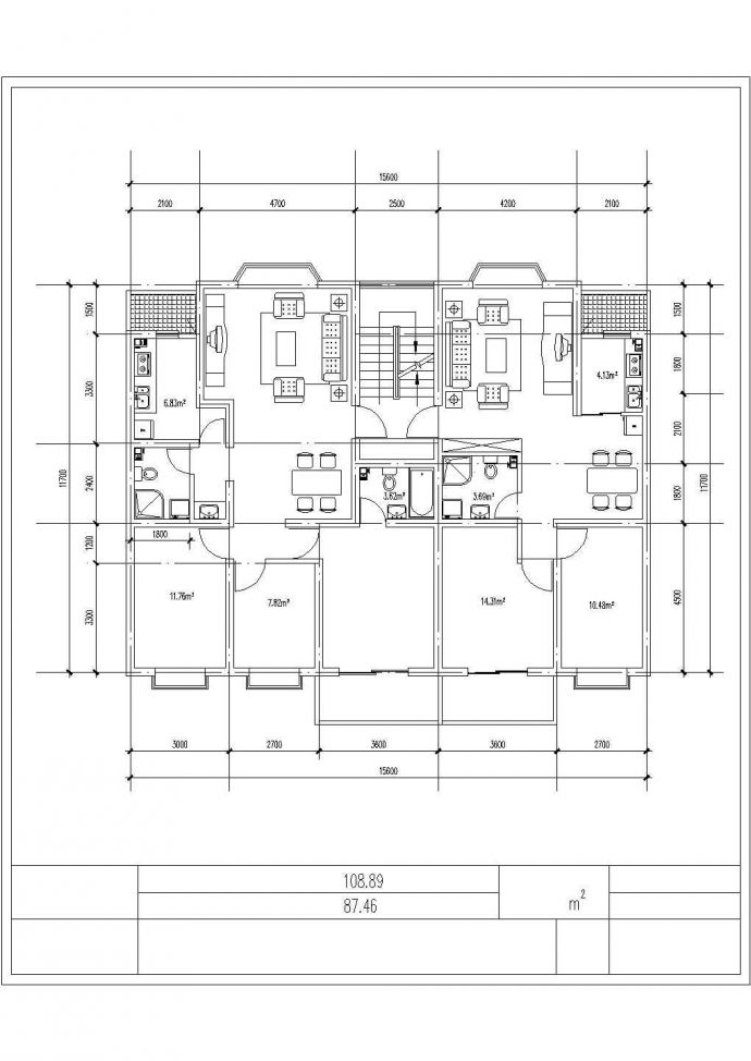 泉州某小区78—130平米左右的热门户型设计CAD图纸（共9张）_图1