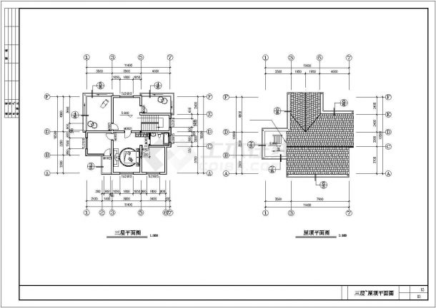 阜阳市某现代化村镇330平米3层砖混结构单体别墅建筑设计CAD图纸-图一