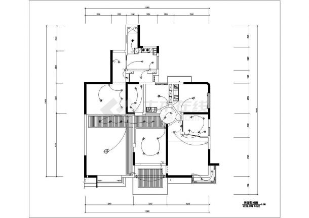 青岛市某现代化小区130平米户型全套装修施工设计CAD图纸-图二