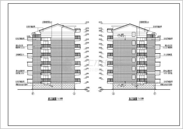 昆山市某小区3500平米5层砖混住宅楼建筑设计CAD图纸（含架空层）-图一