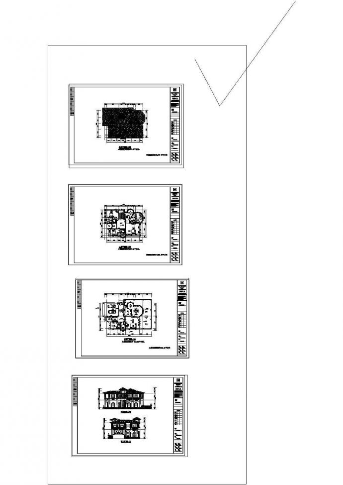 三层别墅建筑设计CAD施工图纸_图1