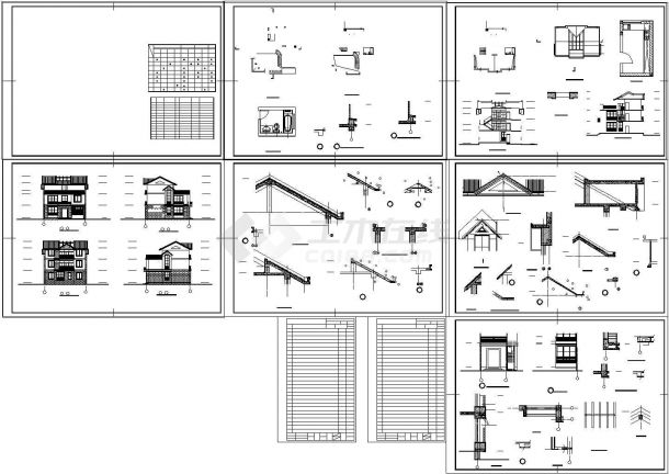 300平米别墅建筑设计CAD施工图-图一