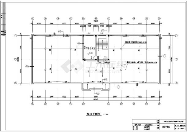 办公楼设计_江苏地区某工厂3150平米5层办公楼设计全套建筑设计CAD图纸-图一