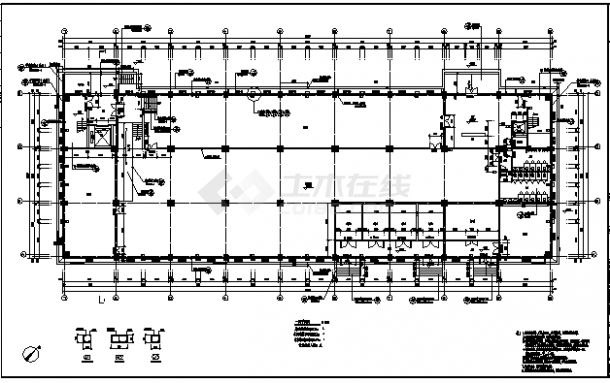 厂房设计_9700平方米五层框架结构厂房建施cad图，共十四张-图二