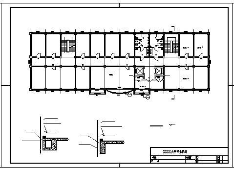 土木工程毕业设计_办公楼设计_4000平方米某四层框架结构职工大学办公楼建施cad图(含毕业设计，共二十三张)-图一