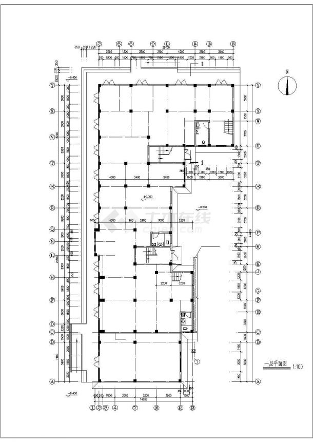 7700平米左右6层框混结构住宅楼平面设计CAD图纸（6层为复式）-图一