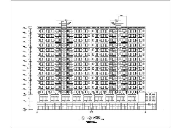 1.6万平米16层框架结构商住楼平立剖面设计CAD图纸（1-2层商场）-图一