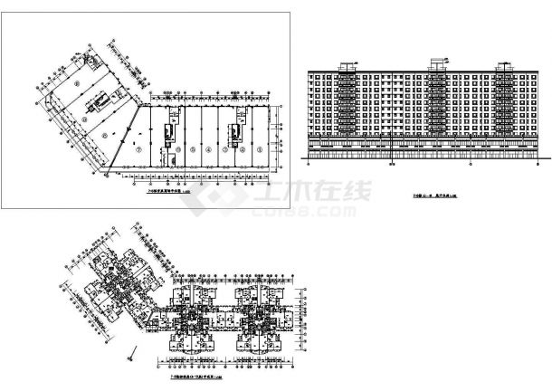 1.6万平米16层框架结构商住楼平立剖面设计CAD图纸（1-2层商场）-图二