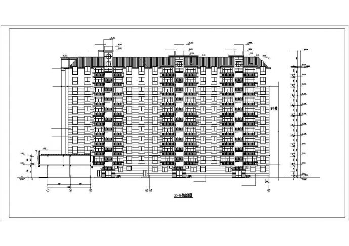 1.2万平米11层框架结构沿街商住楼建筑设计CAD图纸（1-2层半商用）_图1