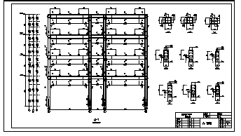 4000平米某五层砼框架结构办公楼结构施工cad图(含计算书，毕业设计)-图一