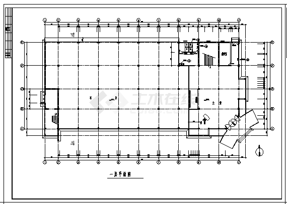土木工程毕业设计_办公楼设计_2600平方米某市三层框架结构太阳纺织器材办公楼建施cad图(含毕业设计)-图一