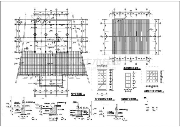 常州市某度假村内部单层竹楼建筑设计CAD图纸-图一