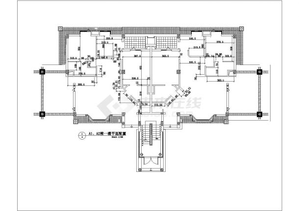 某独栋四层别墅全套CAD施工图-图一