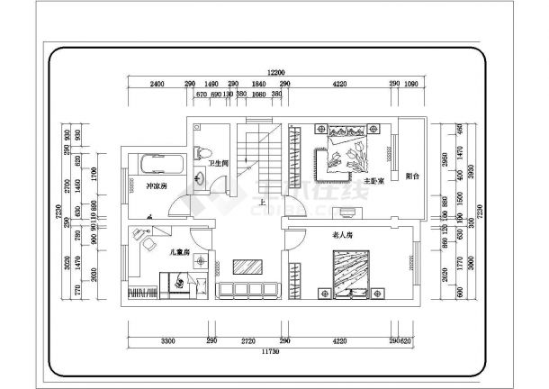 某三层别墅的家具等具体平面布置图-图二
