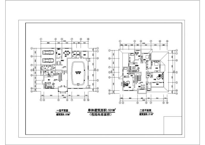 某3512平独栋豪华二层别墅CAD施工图_图1