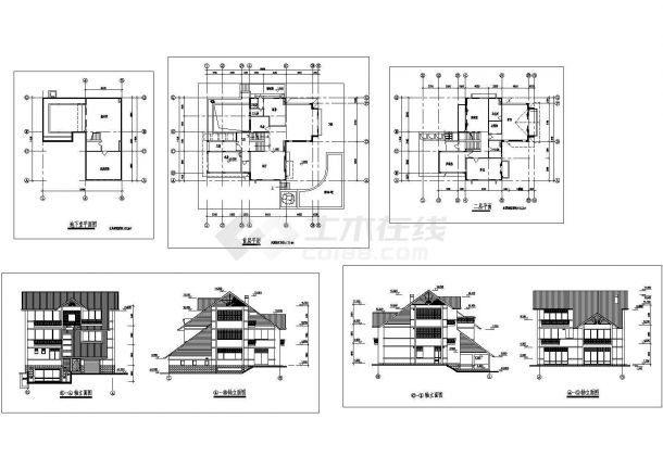 两层别墅建筑cad全套设计施工图纸-图一