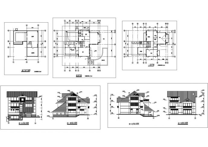 两层别墅建筑cad全套设计施工图纸_图1
