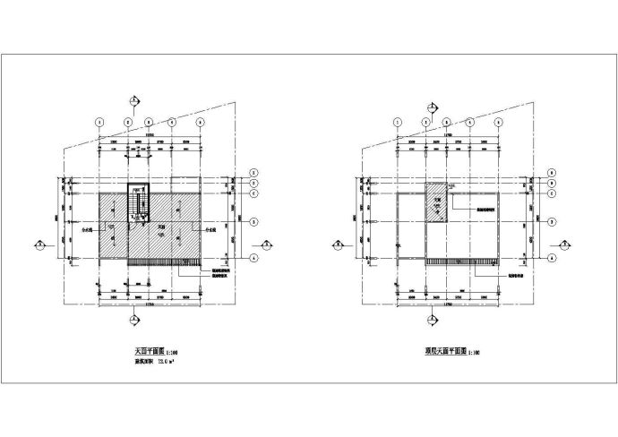 北京某小区200平米2层别墅建筑设计CAD图纸（含天面层）_图1