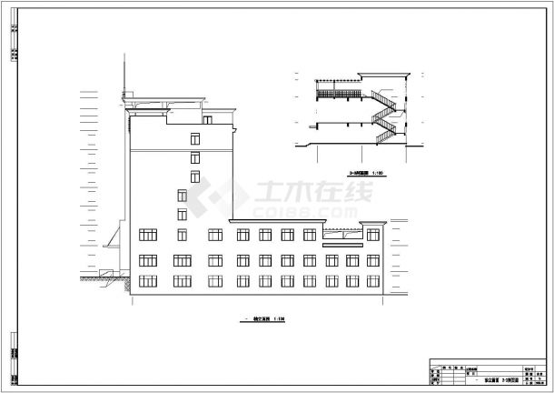 9400平米左右8层框架结构商业综合楼全套建筑设计CAD图纸-图二