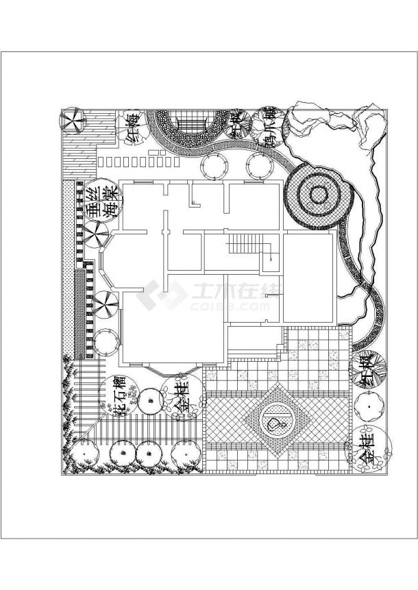 某现代精品别墅景观规划设计cad总平面方案图（甲级院设计）-图一