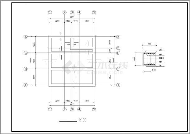 460平米3层砖混结构住宅楼全套建筑设计CAD图纸（底层车库）-图一
