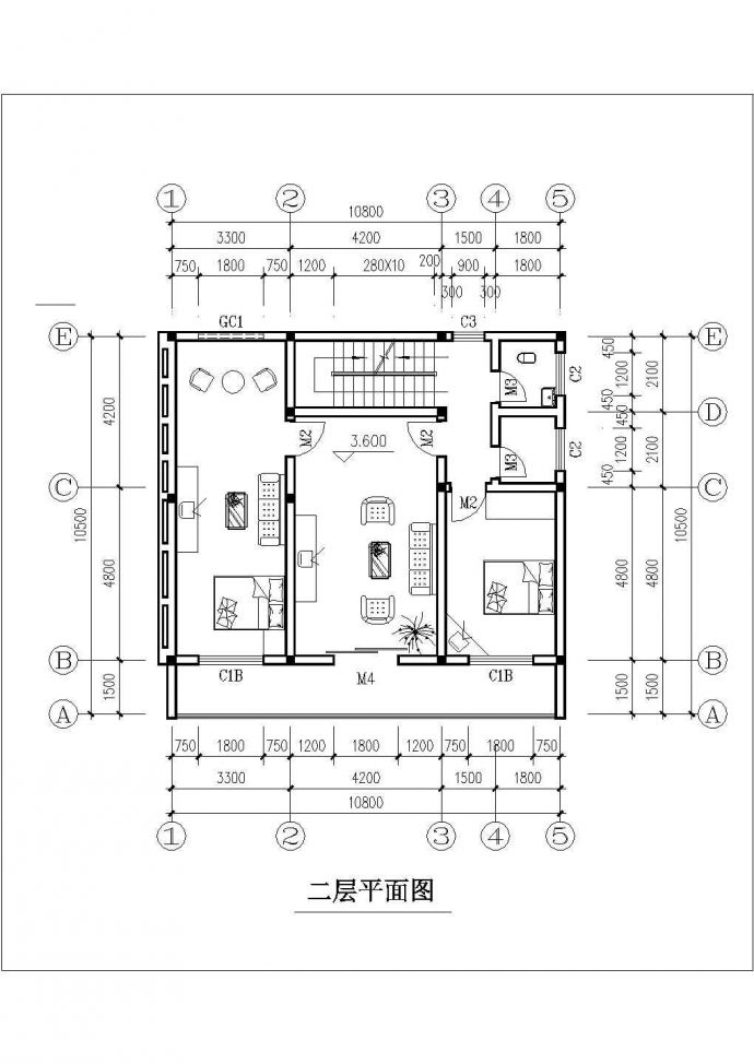 某现代化小区290平米2+1层砖混结构独栋别墅建筑+结构设计CAD图纸_图1