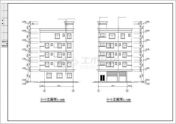 660平米左右5层砖混结构自建民居里建筑设计CAD图纸（1层1户）-图二