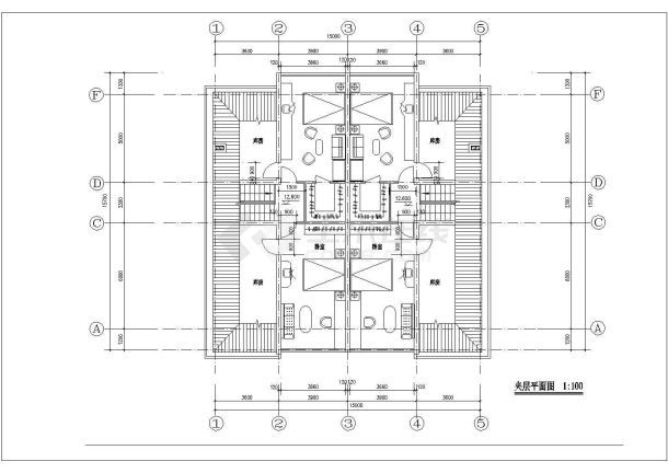 邯郸市某城中村700平米五层砖混结构民居楼全套建筑设计CAD图纸-图二