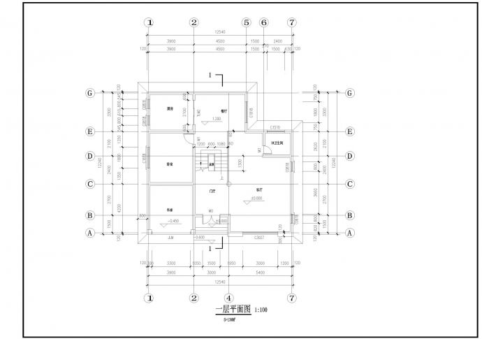 某三层独栋私人别墅建筑全套施工cad图，含效果图_图1