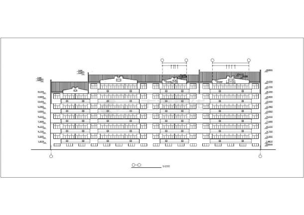 某地7层住宅建筑施工cad图纸(共8张)-图二