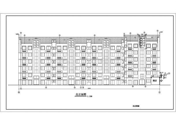 3200平米左右5层混合结构住宅楼建筑设计CAD图纸（含车库和阁楼层）-图一