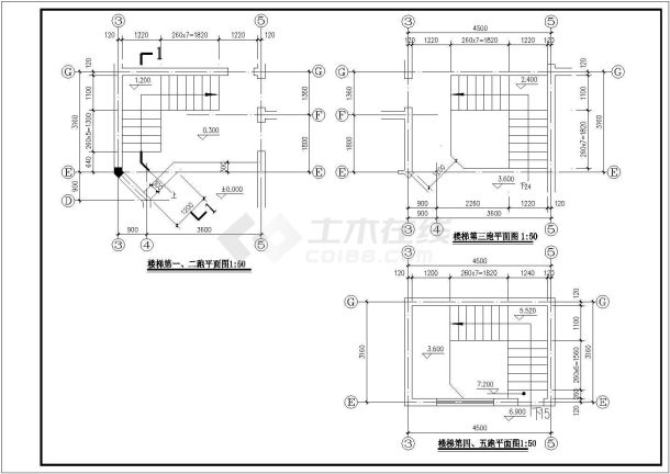 扬州某小区260平米2层砖混结构独栋别墅建筑设计CAD图纸-图二