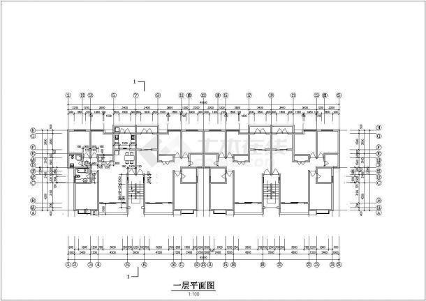 某地碧海花园住宅建筑设计cad图纸（共6张）-图二
