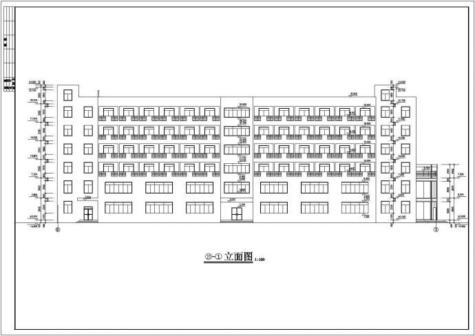 深圳某工厂4100平米6层框混结构宿舍楼建筑设计CAD图纸（1-2层食堂）_图1