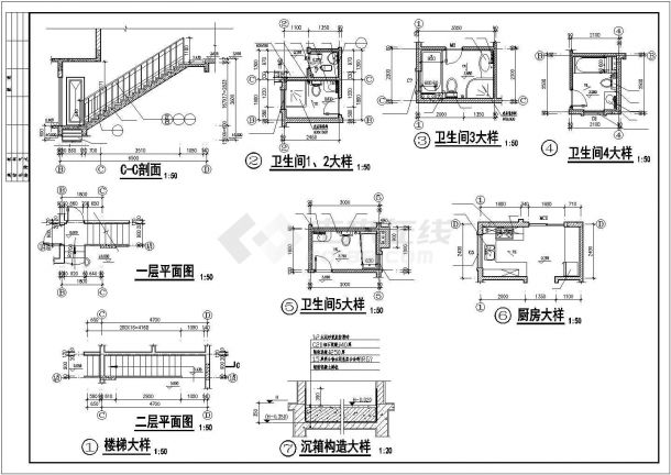 欧式别墅建筑结构施工图（内含9张CAD施工图）-图一