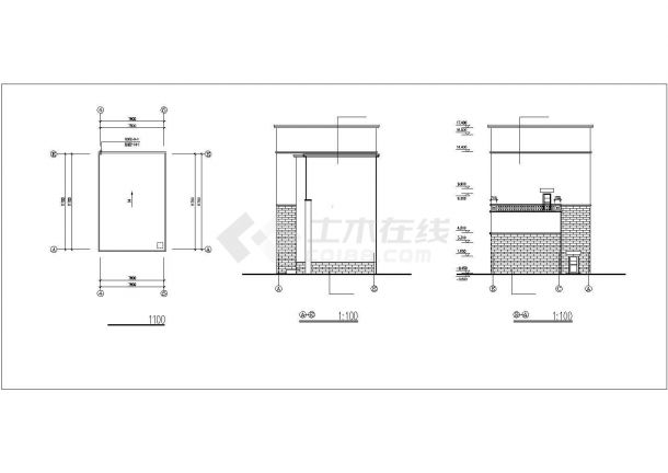 镇江市某公司2260平米4层砖混结构办公楼建筑设计CAD图纸-图一