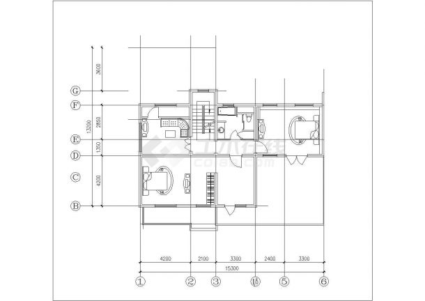 某257平独栋二层别墅CAD施工图-图二