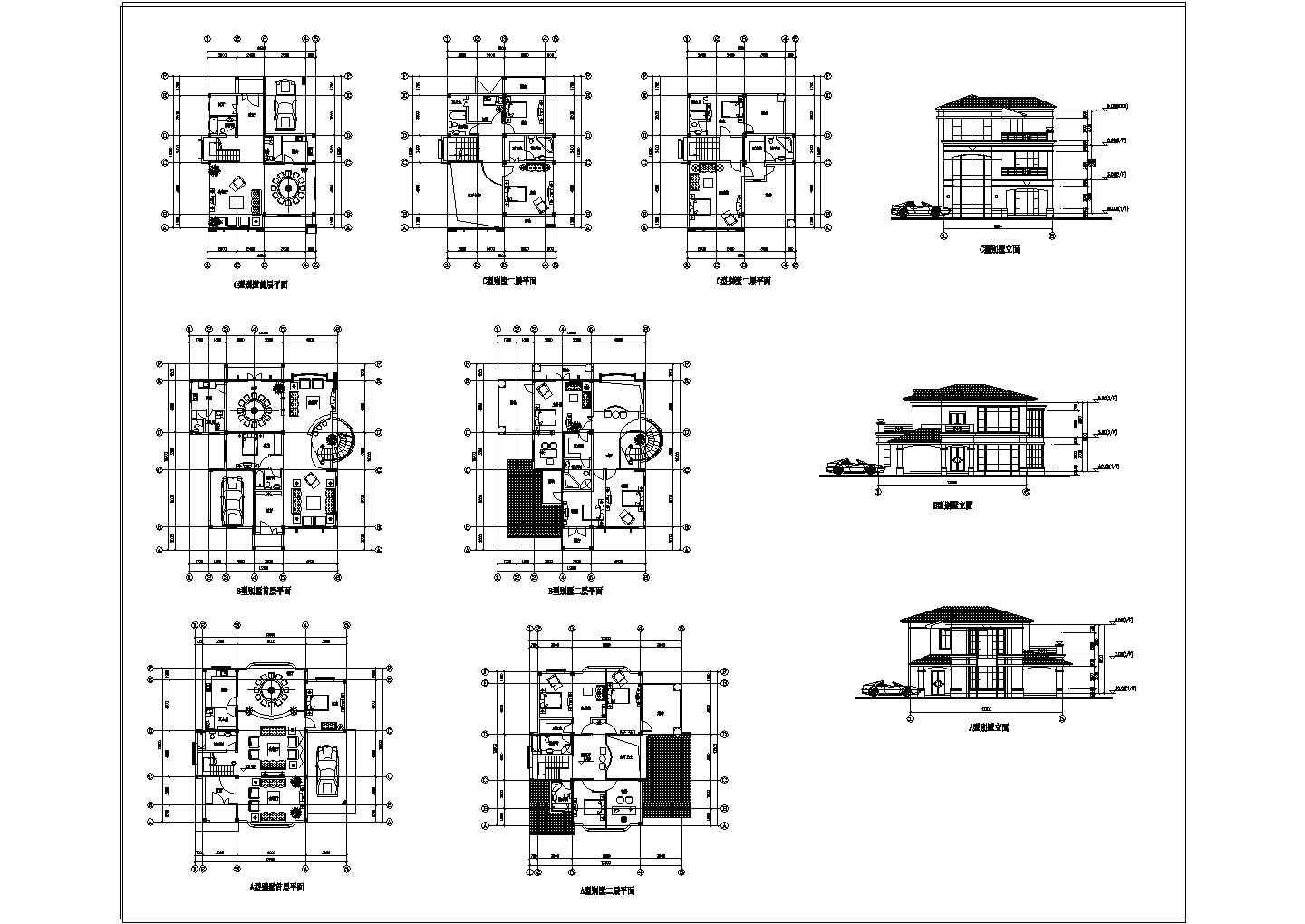 两层别墅建筑cad全套施工图纸