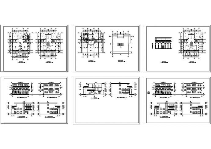 某乡村三层别墅建筑设计CAD施工图纸_图1