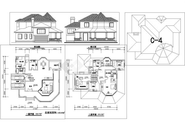两层别墅建筑cad设计施工图-图一