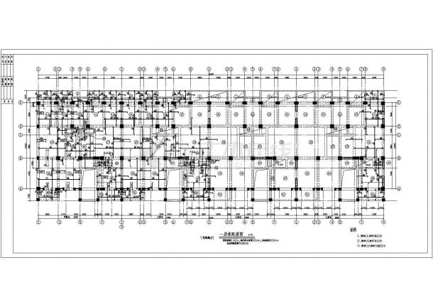 某底框六层砖混结构住宅楼设计cad结构施工图-图二