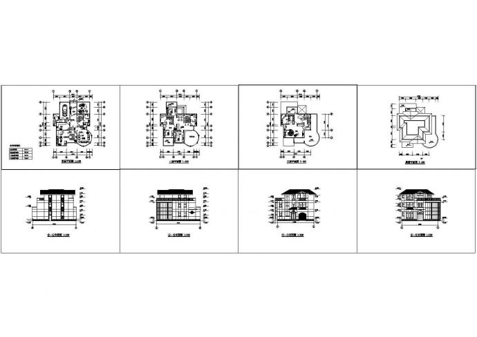 某两层别墅建筑cad全套设计施工图_图1