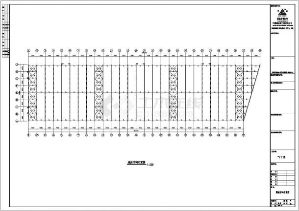 某公司跨度20米单层单山单跨门式钢架厂房设计cad全套结构施工图（含设计说明，含4栋设计）-图二