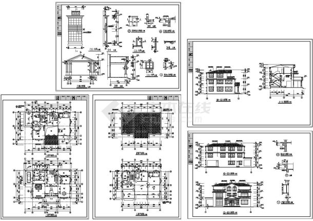 某两层别墅建筑全套设计施工图纸-图一