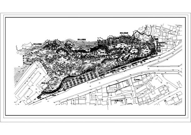 某大型山体公园景观绿化规划设计cad总平面施工图纸（甲级院设计）-图一