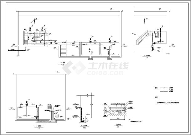 某给水厂加药间给排水设计施工图-图一